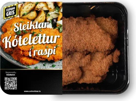 Steiktar grísakótelettur í raspi